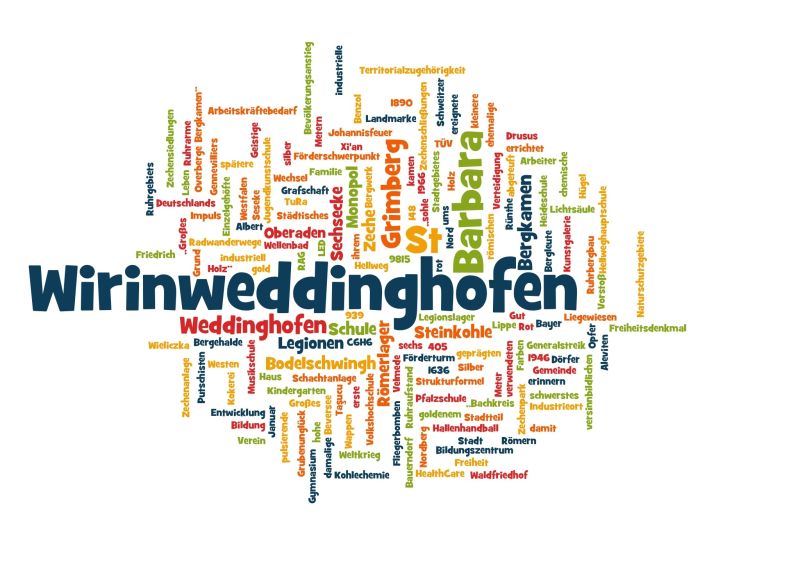 Entwurf für das Logo des Vereins "Wir in Weddinghofen". Es soll noch gründlich überarbeitet werden.