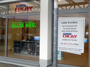 Zurzeit wird renoviert: Am Dienstag eröffnet "SCHUH OKAY" im Nordberg-Center.