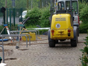 Die Bauarbeiten für die Radstation am Bergkamener Busbahnhof haben begonnen.