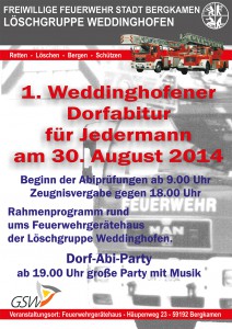 Plakat Weddinghofener Spaßwettkämpfe mit Werbung X4