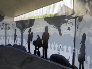 Graffiti-Kunst im Unterstand
