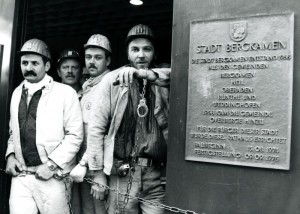 Besetzung des Bergkamener Rathauses während der Bergarbeiterproteste in den 1990er Jahren