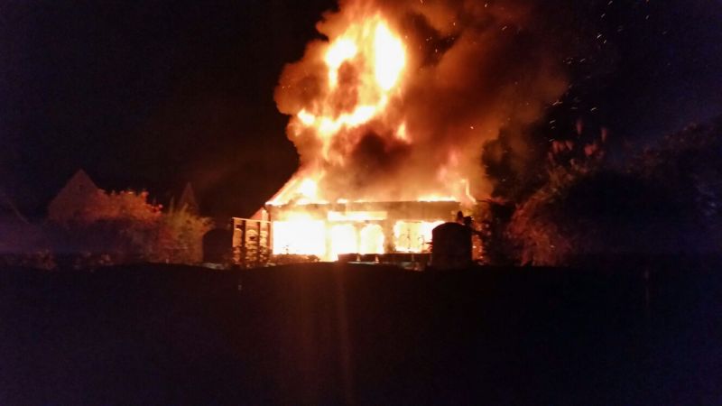 Brand eines Einfamilienhauses Am Füllort in Rünthe. Foto: Feuerwehr Bergkamen